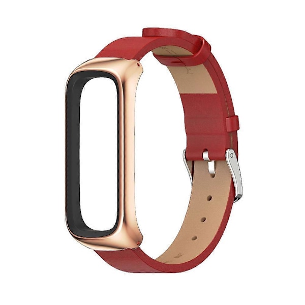 Klockarmband i Mikrofiberläder för Samsung Galaxy Fit 2 Red Rose Gold