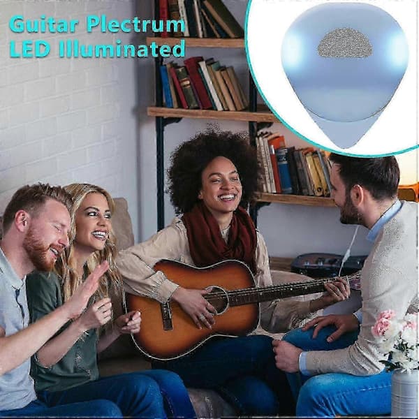 LED Lysande Gitarrplektrum, Lysande Gitarrplektrum, Hållbara Gitarrtillbehör För Musikälskare, Gitarrnybörjare[HK] Blue