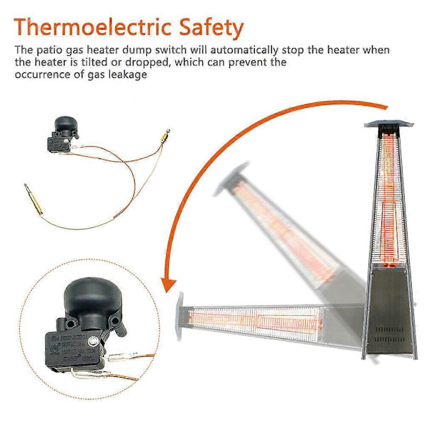 Termoelement og vippebryter for varmeapparat - Termoelement og dumpbryter for propanvarmer, utendørs gassvarmer, termoelement reparasjonssett [HK]