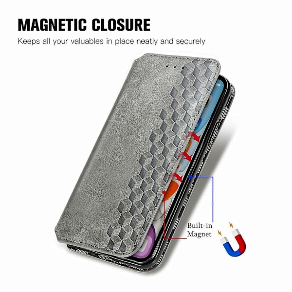 Samsung Galaxy A05s 4G Nahkakotelo, kohokuvioitu vinoneliökuvio, lompakkokotelo [HK] Style E Multicolor