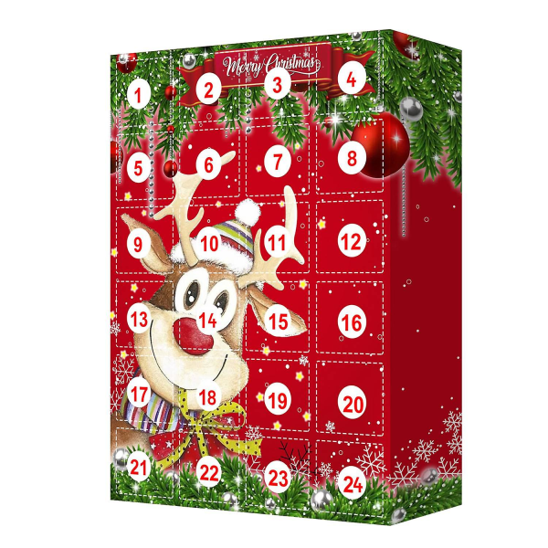 Jul adventskalender Nøglering Ornament Dekoration Julegave 24 dages nedtælling Nyhed G