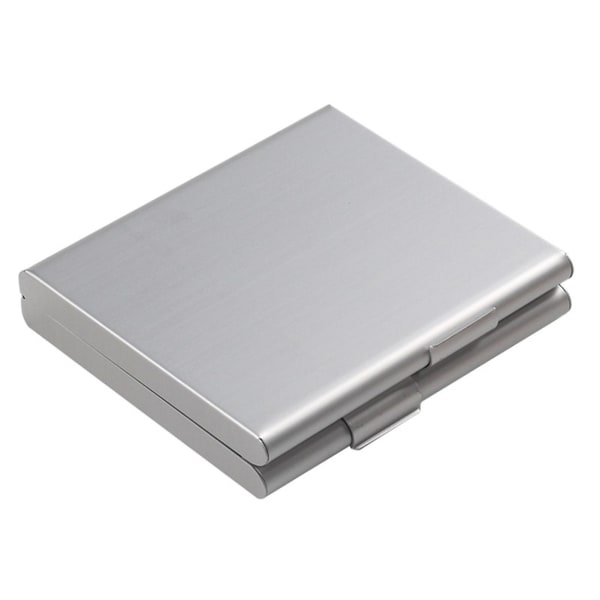 HK  Aluminiumlegering Cigarett Etui Bärbar Automatisk Cigarett Dispenser För Kvinnor Män Silver