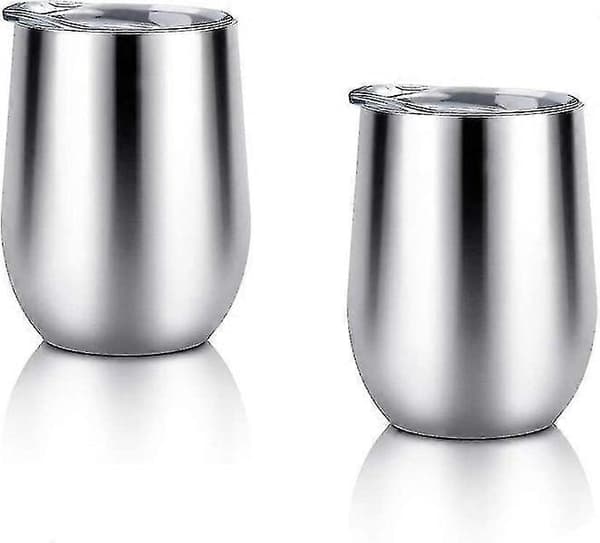 2-pack isolerade vinglas, 35 cl vinglas i rostfritt stål med lock[HK]