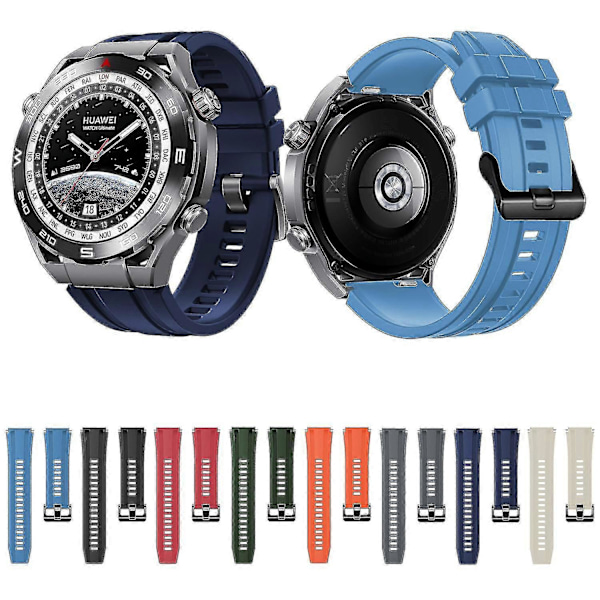Silikoniranneke Huawei Watch Ultimate -kelloon, 3 kpl pidempi malli [HK] Red