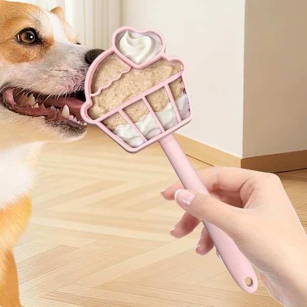 Hund Långsam Matare, Interaktiva Matningsartiklar för Husdjur - Långsam Matare Hund Bitverktyg | för Valp Medium Yoghurt Godis Köttpuré Våtfoder I[HK] Pink