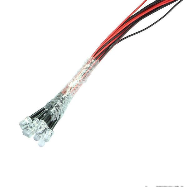 Lys 50 stk. 12V lysdiode til belysning med ledning 5 mm perler[HK]