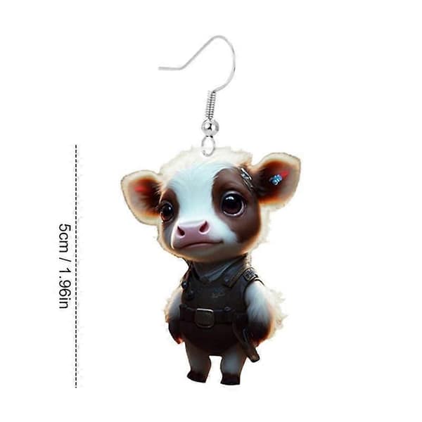 Øreringe Søde Ko Dyre Dråbeøreringe Gårdsdyr Dingle Krogøreringe Ko Smykker Dyreøreringe Ko Gårdsdyr Dingle Krog [HK] earrings 2
