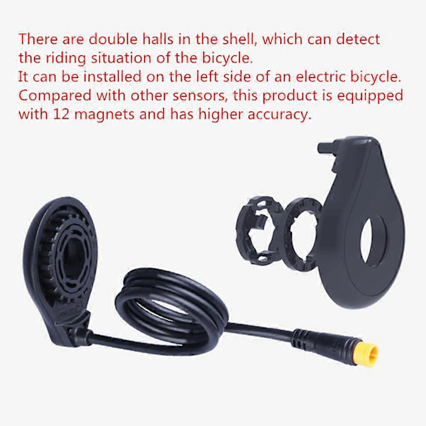 Cykel Power Pedal Assist Sensor Cykeldelar 12 Magneter Cyklar Pedal Sensor[HK] Black C