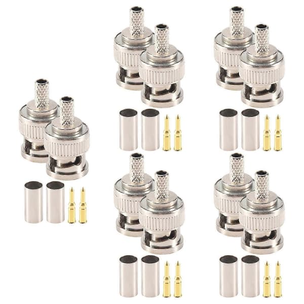 10 uppsättningar 3-delade BNC hane RG58 plugg crimpkontakter[HK]