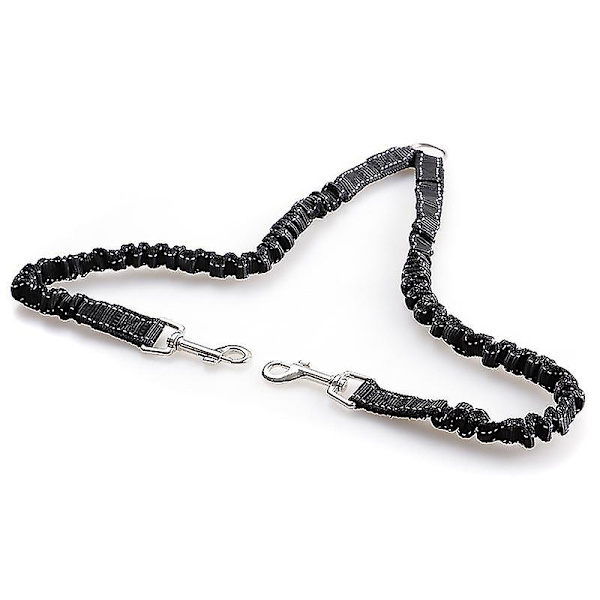 Hundefører uten floker med trippelkobling, bungee-line, svart (1 stk, svart) [HK]