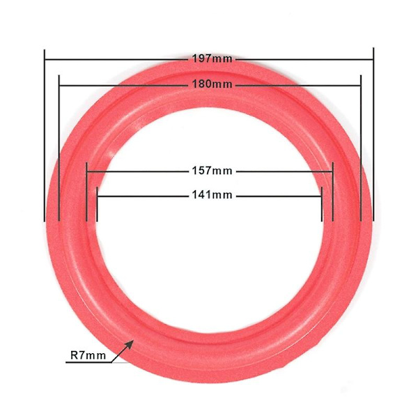 HK Anti-aging højttaler skum surround elasticitet og holdbare skumkanter Red 8 inches