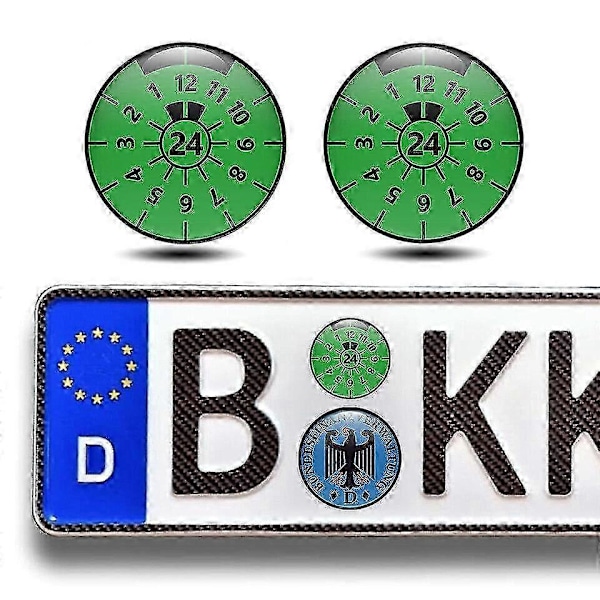 2 stk. 3D gel sticker nummerplade forsegling badge, TUV plade mærkater -GSLA[HK] 25