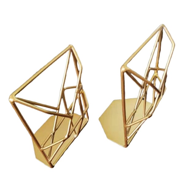 1 Par Geometrisk Design Bokstöd Skrivbordsbokställ Studier Hemmakontor Dekoration[HK] Golden