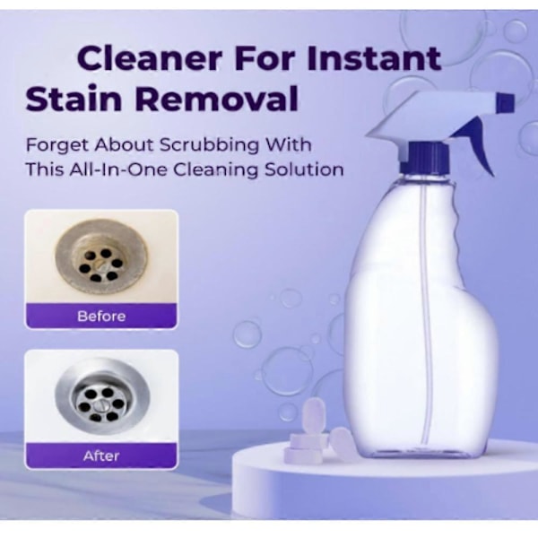 Cleanlix-puhdistusaine välittömään tahranpoistoon, Cleanlix-suihke puhdistustableteilla [HK] 6 cleaning tablets