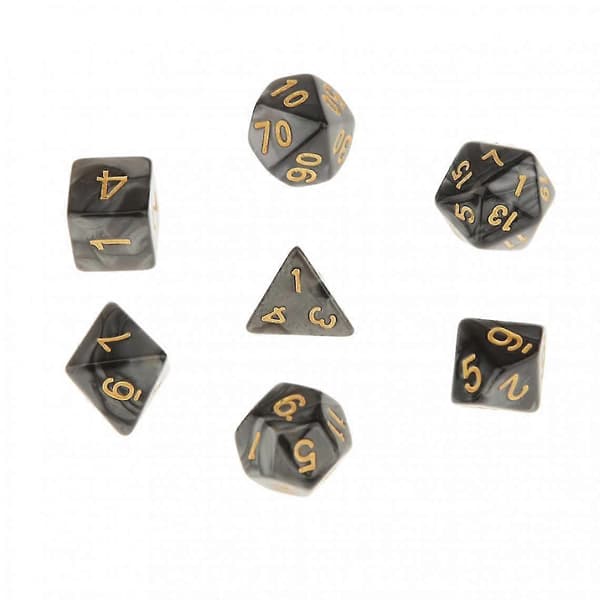 7x Polyhedral terninger 16 mm til Dungeons And Dragons Dnd Mtg bordspil sort + 7 polyhedrale terninger til RPG brætspil lilla blå [HK]