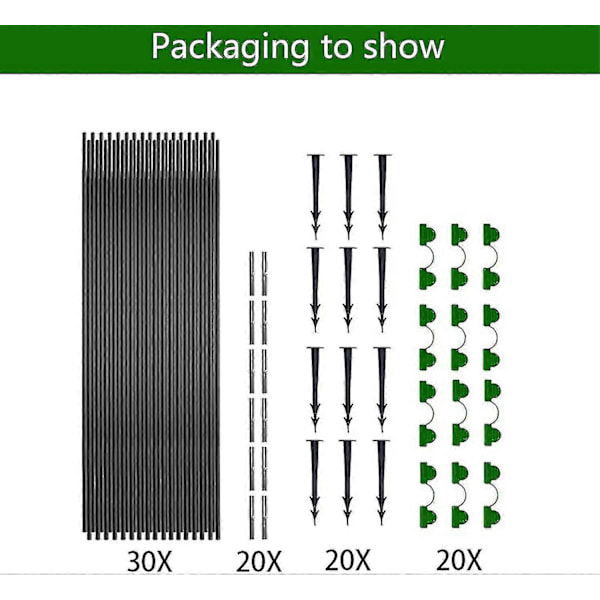 Trädgårdsbågar för Nät, Trädgårdsbågar Växthusram, Växthusram Trädgårdsbågar, DIY Växthusbåge Kit, Polytunnel Stödfram[HK] 30pcs (10pcs)