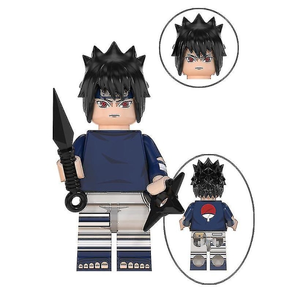 Naruto Lego-liknande Leksakssats med 8 figurer från tecknade serier, Minifigur Byggklossar Leksak [HK] style06