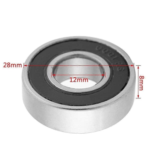 Multifunktionella lager, 10-pack med gummitätningar, djupspår 6001-2RS (12mm x 28mm x 8mm)Note[HK]