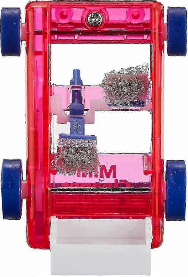 Blå Transparent Mini Skrivebordsrenser med Støvsugningsfunktion[HK] Pink Transparent