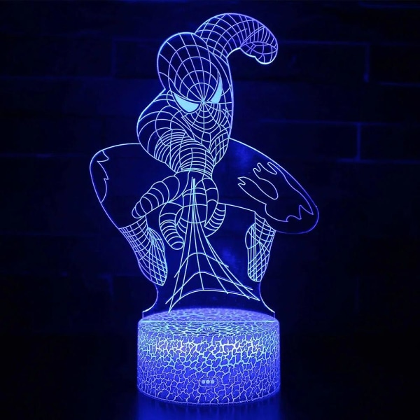 2024 Anime Character SpiderMan-lampa 3D LED-lampor Barn sovrumslampa LED-leksak Modell Dekoration Barngåva[HkkK] brown 7 colors no remote