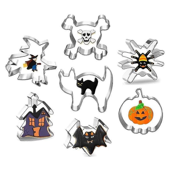 Halloween kiksform i rustfrit stål bageudstikkere til kartofler kage bageforme til wienerbrød bageværktøj til Halloween mad [HK] E