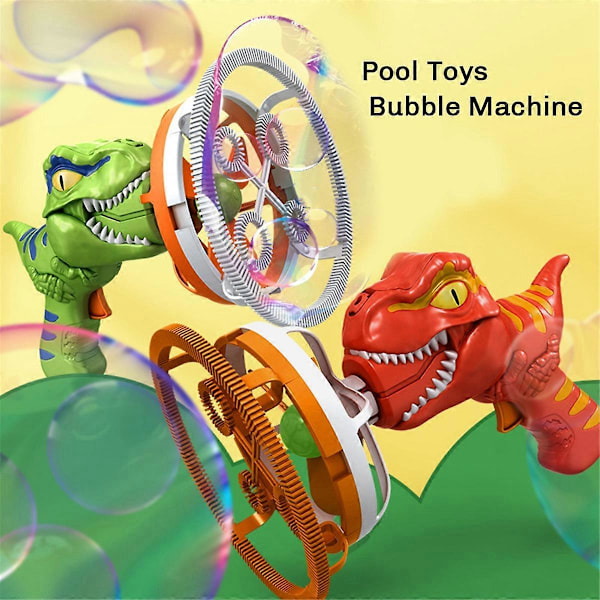 Fläkt Dinosaurie Bubbelmaskin i Handhållen Elektrisk Dinosaurie Bubbelmaskin Bubbel Dinosaurie Poolleksaker[HK] Green