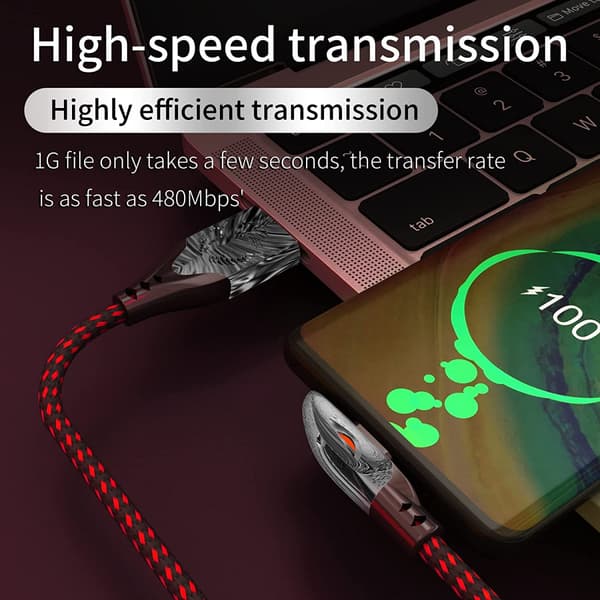 90cm 1.8m Typ C USB-kabel 66W 1-pack L-formad snabbladdning och dataöverföring [HK]