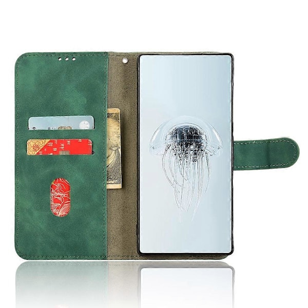 För ZTE nubia Red Magic 10 Pro 5G Läderfodral Hudkänsla Anti-Fall Plånbok Flip Telefonfodral [HK] Style C Multicolor