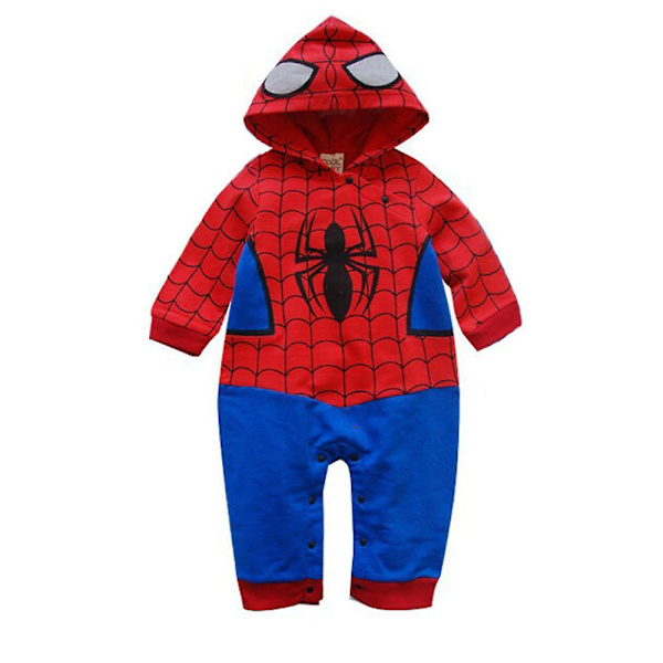 Babypojke/Flicka Superhjälte Spiderman Fancy Dress Huvad Romper Jul Jumpsuit[HK] 18-24 Months
