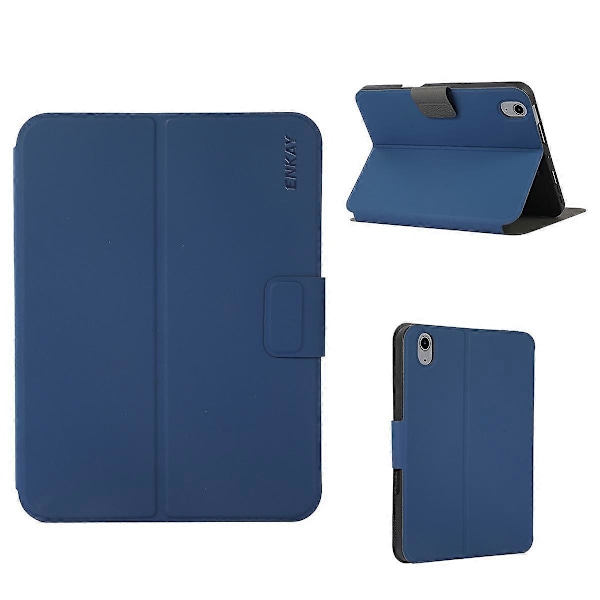 ENKAY PU Läder Smart Fodral för iPad 10:e Gen 10.9 2022[HK] Dark Blue