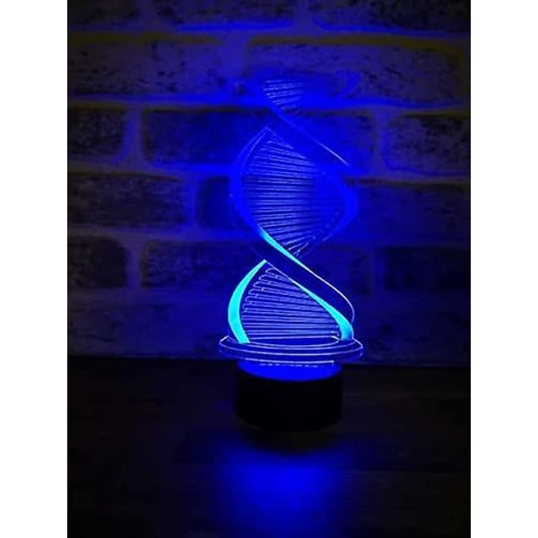 HKK DNA 3D Illusion Nattlampa Akryl Ljus 3D Konst Abstrakt LED Ljus Färger Ändrar Sovrum Nattlampa Gåvor