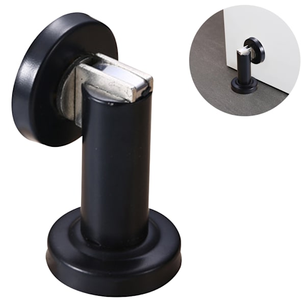 Magnetisk dørstopper rustfritt stål svart