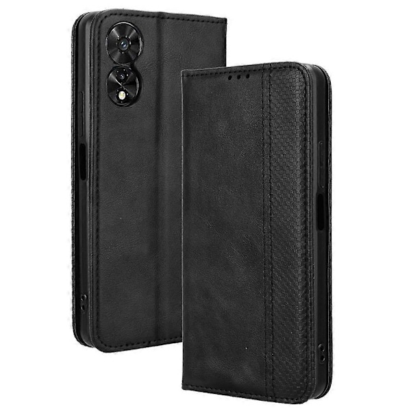 Til TCL 505 T509K T5094 Etui Retro Læder Magnetisk Lukning Flip Telefon Cover[HK] Style C Multicolor