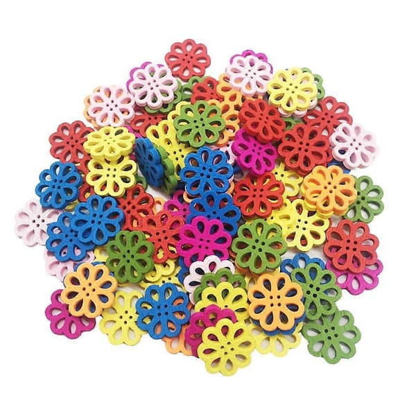GUOOL 2x100 stk. blandede farveknapper 4 huller til syning scrapbog håndværk [HK] Multicolor