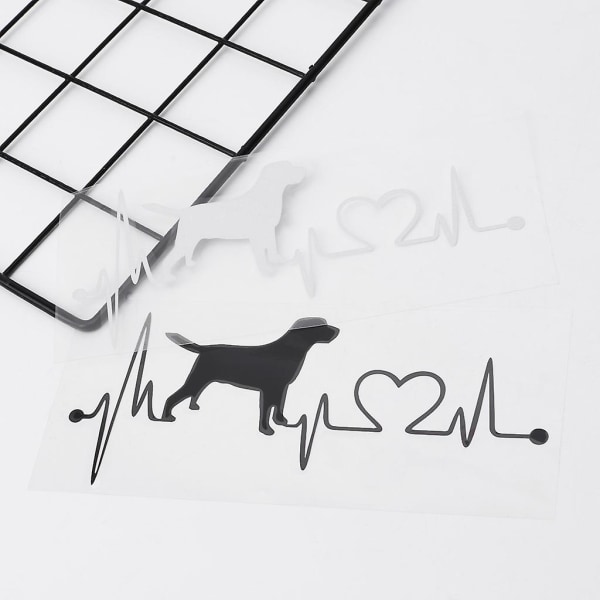 Bil Labrador Retriever Hjertebanken Emblem Dekoration Stickers Vindue Sticker Dekal[HkkK] White