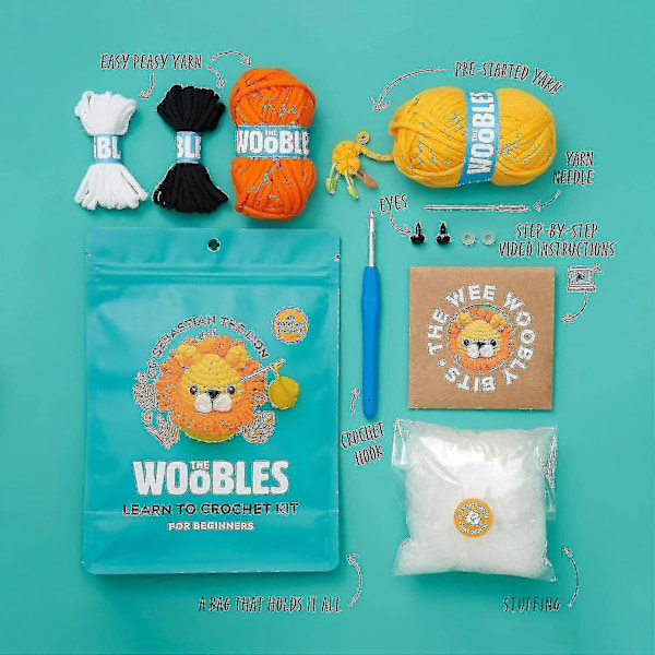 Virkningskit för Nybörjare DIY Virkad Gosedjur Kit Nybörjar Virkningskit -q[HK] lion