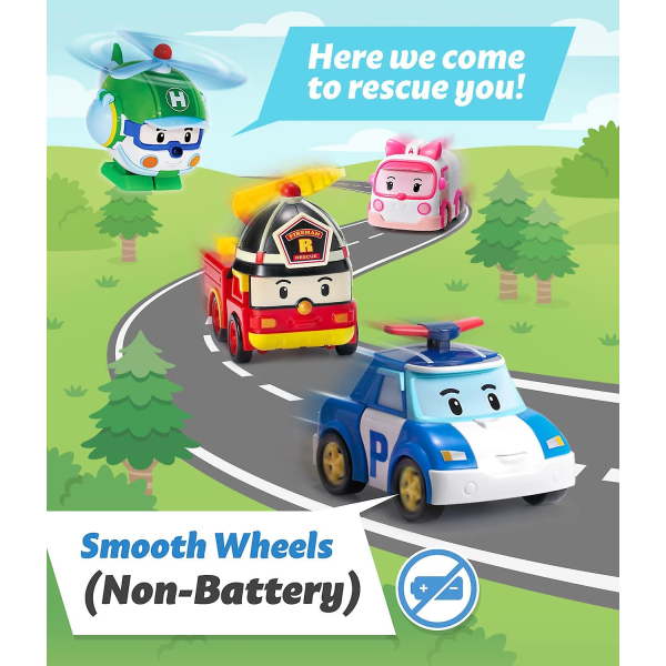 Robocar Poli Transformerande Robot, 4\" Transformerbar Actionfigur Leksaksfordon Semesterbil Leksaker Present[HK] blue