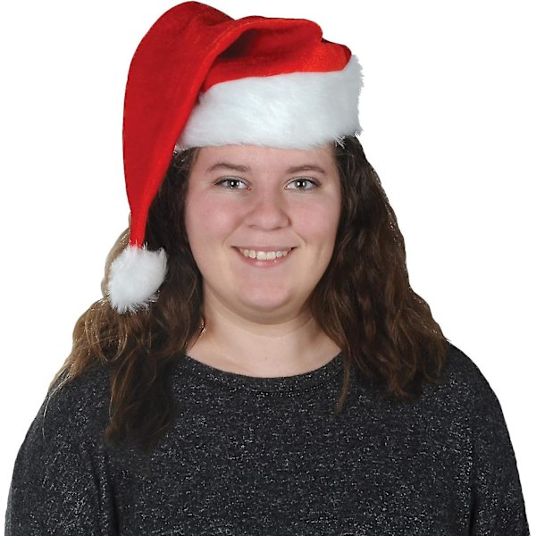 Unisex Joulupukuhattu Pehmeä Joulupuu Hattu Juhlatarvikkeet, Loma Teemainen Uutuus Päällysvaatteet, Pukeutuminen [HK] Red Santa