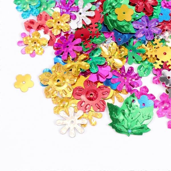 Blommönster Glitterpaljetter för DIY med 30 gram multiformad konfetti [HK]