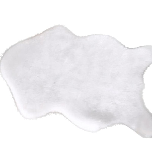 Fluffy Faux Fur Geometrisk Stue Soveværelse Dekoration[HkkK] White