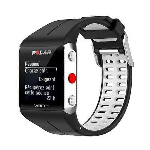 Til Polar V800 GPS Smart Watch Tofarvet Stålspænde Urrem [HK] Black-White