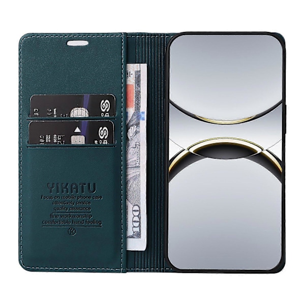 Til Oppo Find X8 Pro 5G Wallet Case YIKATU YK-001 PU Læder Telefon Cover med Stand -[HK] Green Multicolor