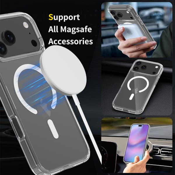 iPhone 17 Pro Magnetiskt Mobilskal Magsafe-kompatibelt Transparent[HK] transparent
