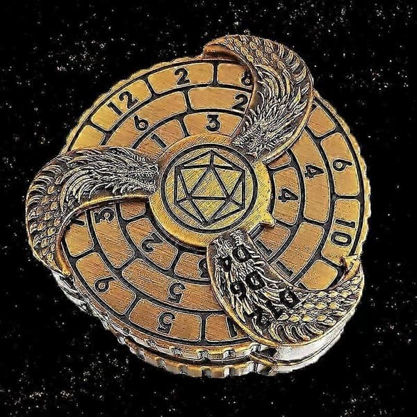 Roterande Rouletttärningar Fingertoppsgyro Tärningar Dnd Metaltärningar För Dungeons & Dragons Dnd Tärningar Warhammer Rollspel Spelare[HK] Gold with GiftBox