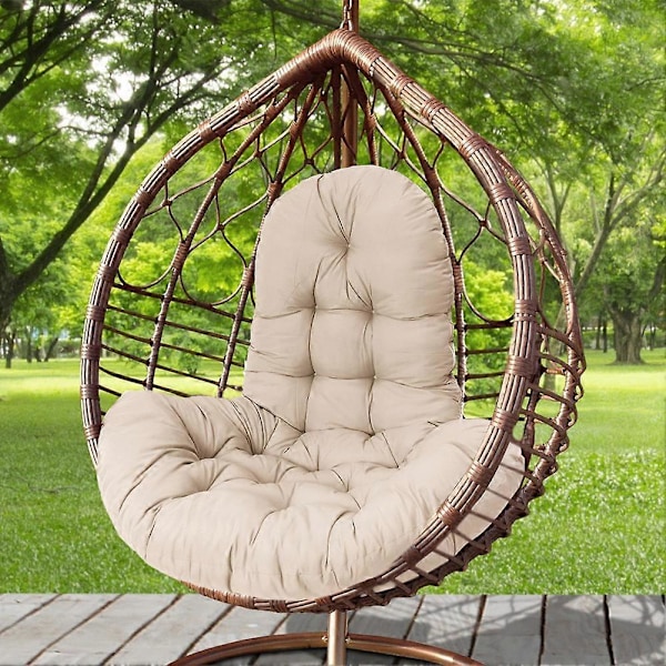 Hängande Äggstol Tjock Sittdyna Gungstol Kudde, Beige[HK]