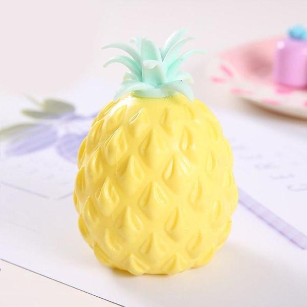 Sjov Dekompressionsventil Ananas Klemmebold Gave Squishy Squeeze Stressaflastning Fidget Sensoriske Legetøj Simulering Frugt Mad[HK] Large yellow