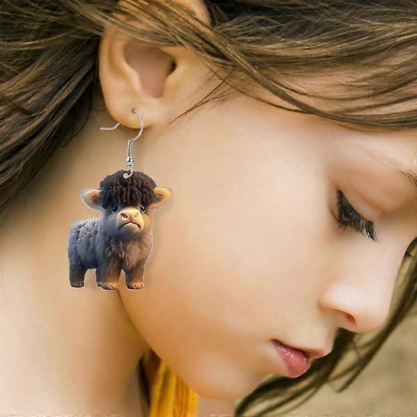 Øreringe Søde Ko Dyre Dråbeøreringe Gårdsdyr Dingle Krogøreringe Ko Smykker Dyreøreringe Ko Gårdsdyr Dingle Krog [HK] earrings 6
