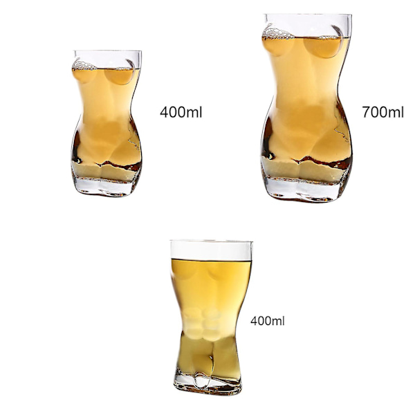 Ølglass i Sexy Kvinneform - Vin Øl - 400ml 450ml 700ml Julegave[HkkK] 450ml