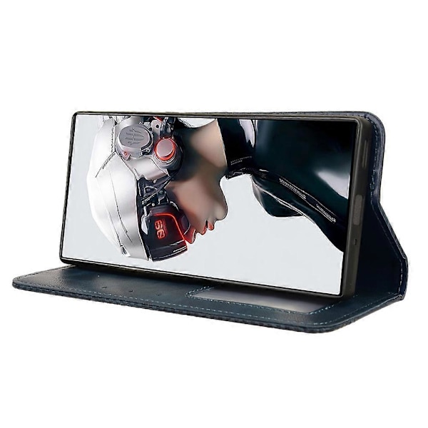 For ZTE nubia Red Magic 9 Pro 5G/9 Pro+ 5G Lærveske Magnetisk Flip Lommebokdeksel[HK] Blue