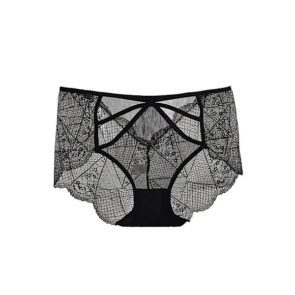 3pack Plus Size Kontrasti Pitsi Keskikorkea Puoliläpinäkyvä Pikkuhousut, Naisten Plus Korkea Joustava Seksikkäät Pikkuhousut 3kpl-punainen-4xl20[HK] Red 1XL14